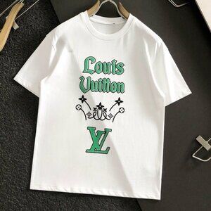 LV Green Varsity Script White T-shirt